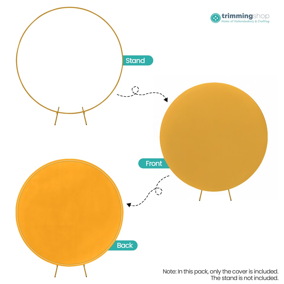 image 1 of 160GSM Gold Round Arch Backdrop Cover - 180cm