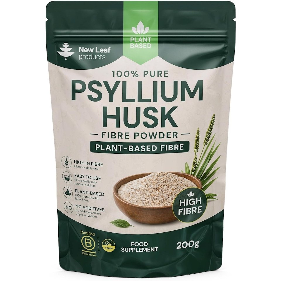 image 1 of New Leaf Psyllium Husk Powder - High Strength 5000mg Fibre Supplement