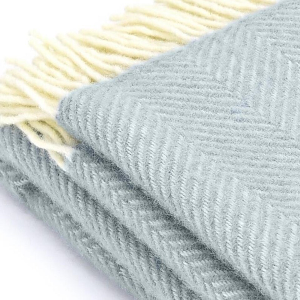 image 1 of Lifestyle Fishbone 150x183cm Throw - Duck Egg