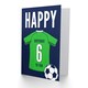 image 2 of Football Strip Kit Green Jersey Top Age 6 Year Old Child Kids 6th Birthday Card