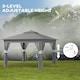 image 6 of Outsunny 3.36x3.36m Pop Up Gazebo w/ Solar-Powered LED Lights Netting Grey