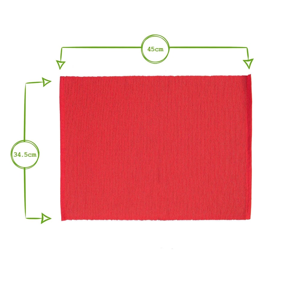 image 1 of Nicola Spring Cotton Fabric Placemats - Red - Pack of 6 | Red | Red