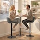 image 7 of HOMCOM Bar Stools Set of 2, Modern Swivel Barstools for Dining Room | Black | Grey | 37 x 44 x 82-104 cm