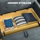 image 5 of HOMCOM 2 Seater Sofa Bed with Hidden Storage, Pull Out Convertible Bed Settee, Modern Snow Flannel Loveseat Sofa Sleeper with 2 Cushions for Living Room, Guest Room, Dark Grey