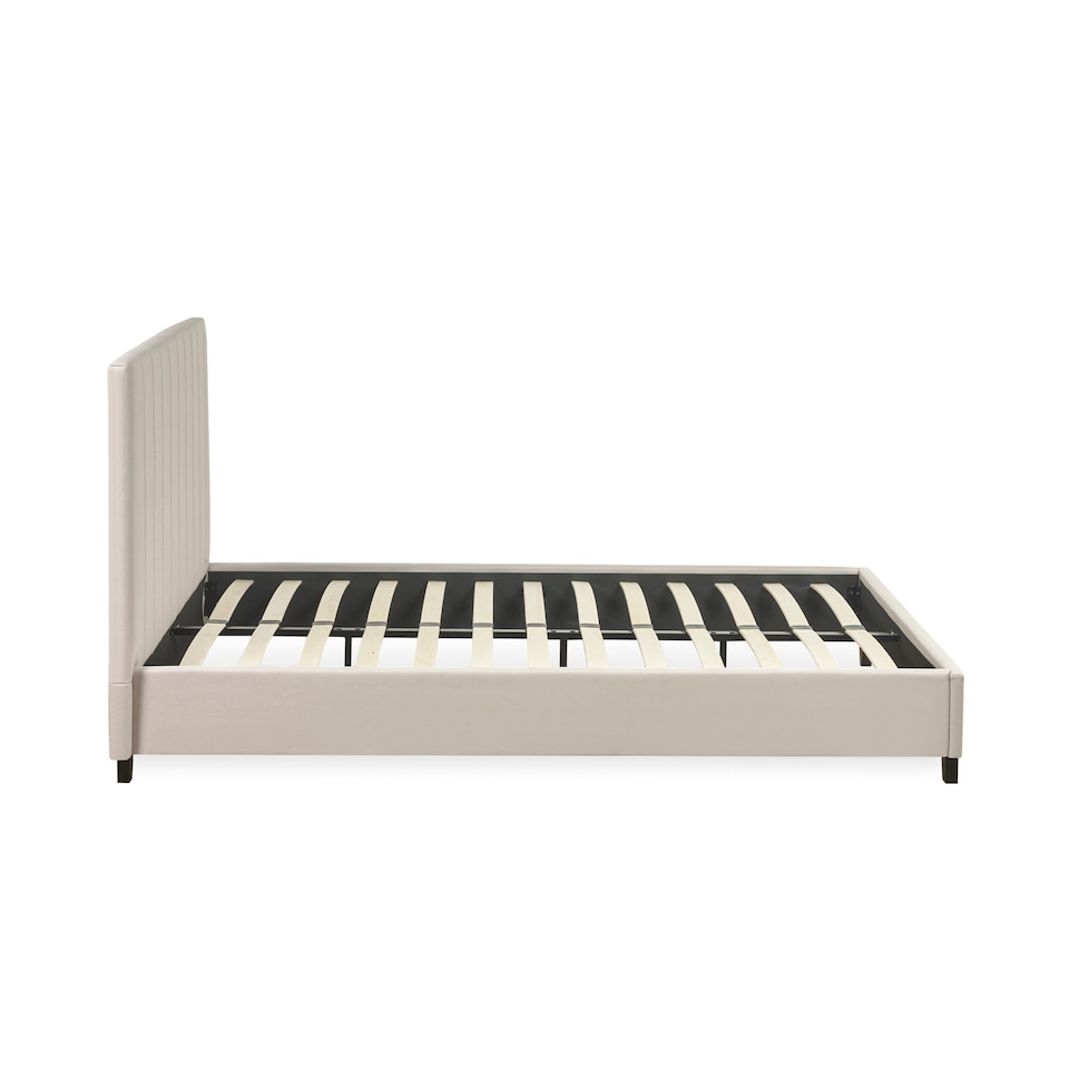 image 1 of Hazel Oatmeal Linen Upholstered Bed Frame -  Small Double (120cm)