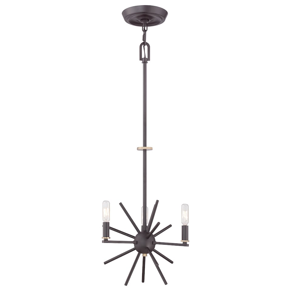 image 1 of Carnegie 3 Light Ceiling Pendant Western Bronze Finish, E14