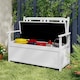 image 4 of COSTWAY 185L Patio Storage Bench Solid Wood Storage Loveseat with Backrest