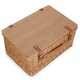 image 3 of Double Steamed Empty Picnic Basket with Pinewood Lid Brown | XL