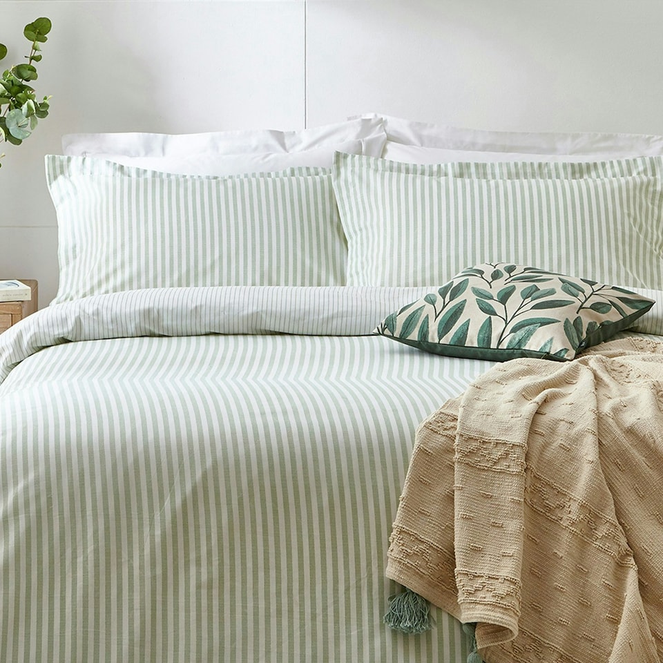 image 1 of Yard Hebden Stripe Super King Duvet Cover Set