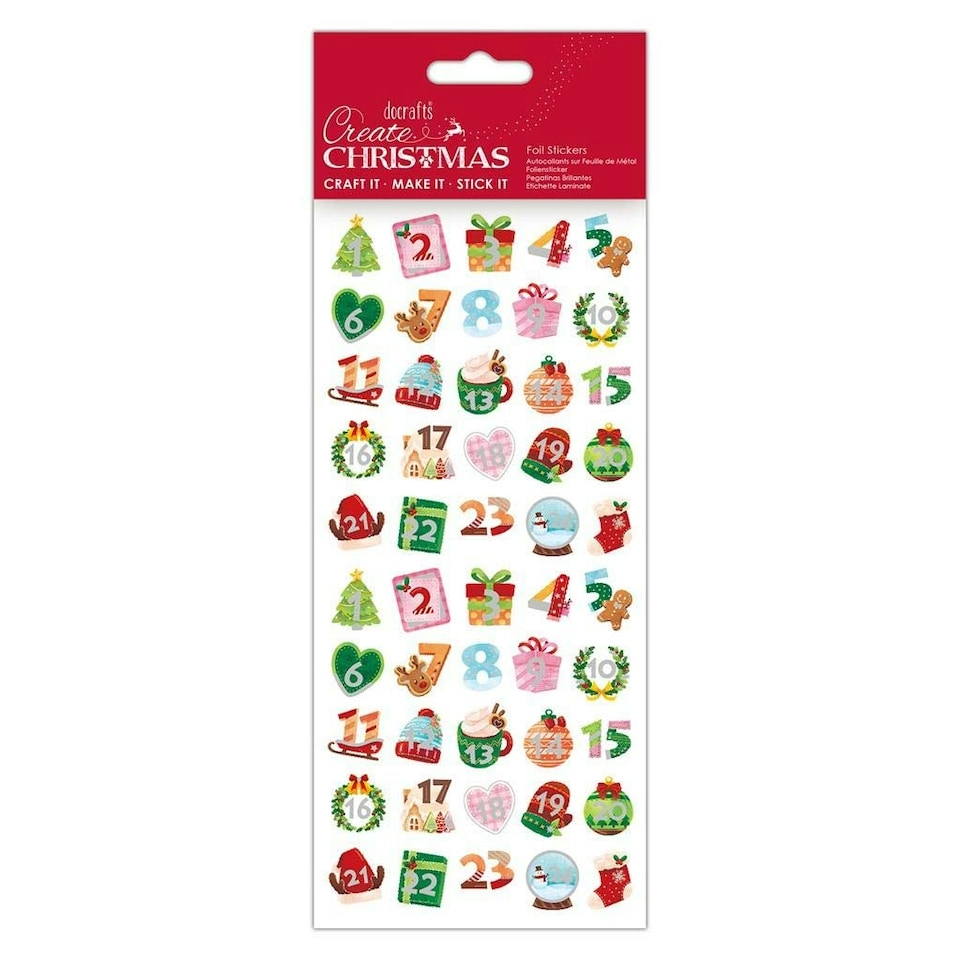 Foil Stickers - Create Christmas - Advent Numbers