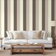image 2 of Direct Wallpapers Stripe Textured Wallpaper - Chocolate/Coffee/Cream - One Size Brown