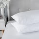 image 1 of Satin Stripe Pillow Pair Soft Microfibre Cover Hollowfibre Filling Non Allergenic White