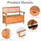image 9 of COSTWAY Multifunctional Patio Storage Bench W/ Liner Brown
