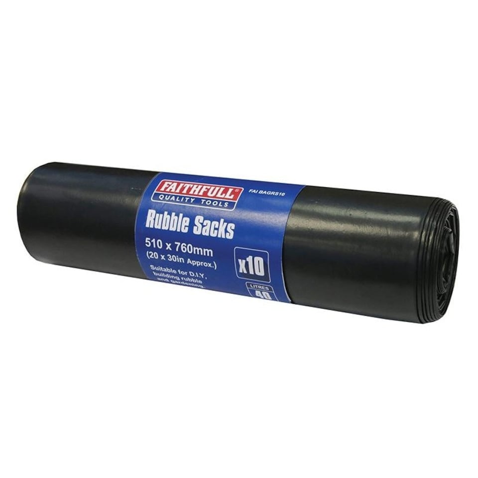 image 1 of Faithfull Black Rubble Sacks - Multi Colour - 510 x 760mm Multi | 510 x 760mm