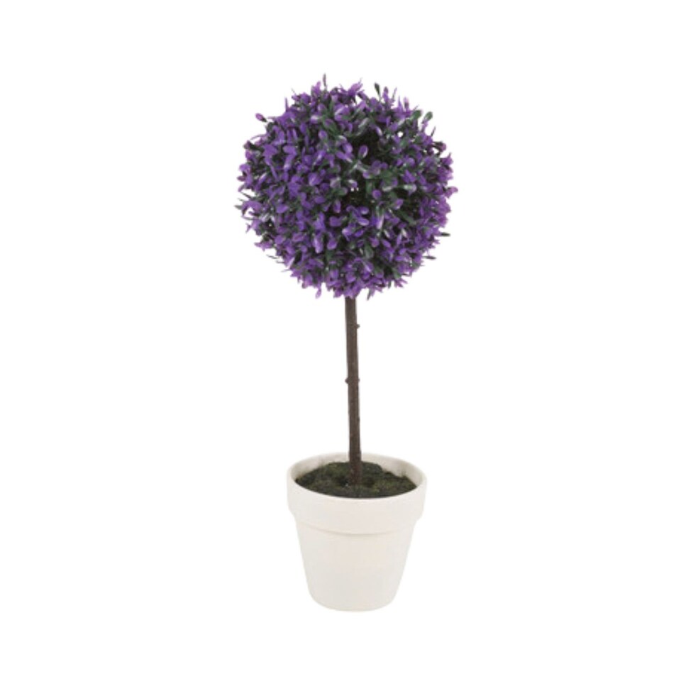 image 1 of 27cm Decorative Artificial Ball Plant -1-2 Pack | Purple | Purple & Set of 1 | 1