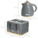 image 7 of HOMCOM Kettle and Toaster Set 1.7L Rapid Boil Kettle & 4 Slice Toaster Grey