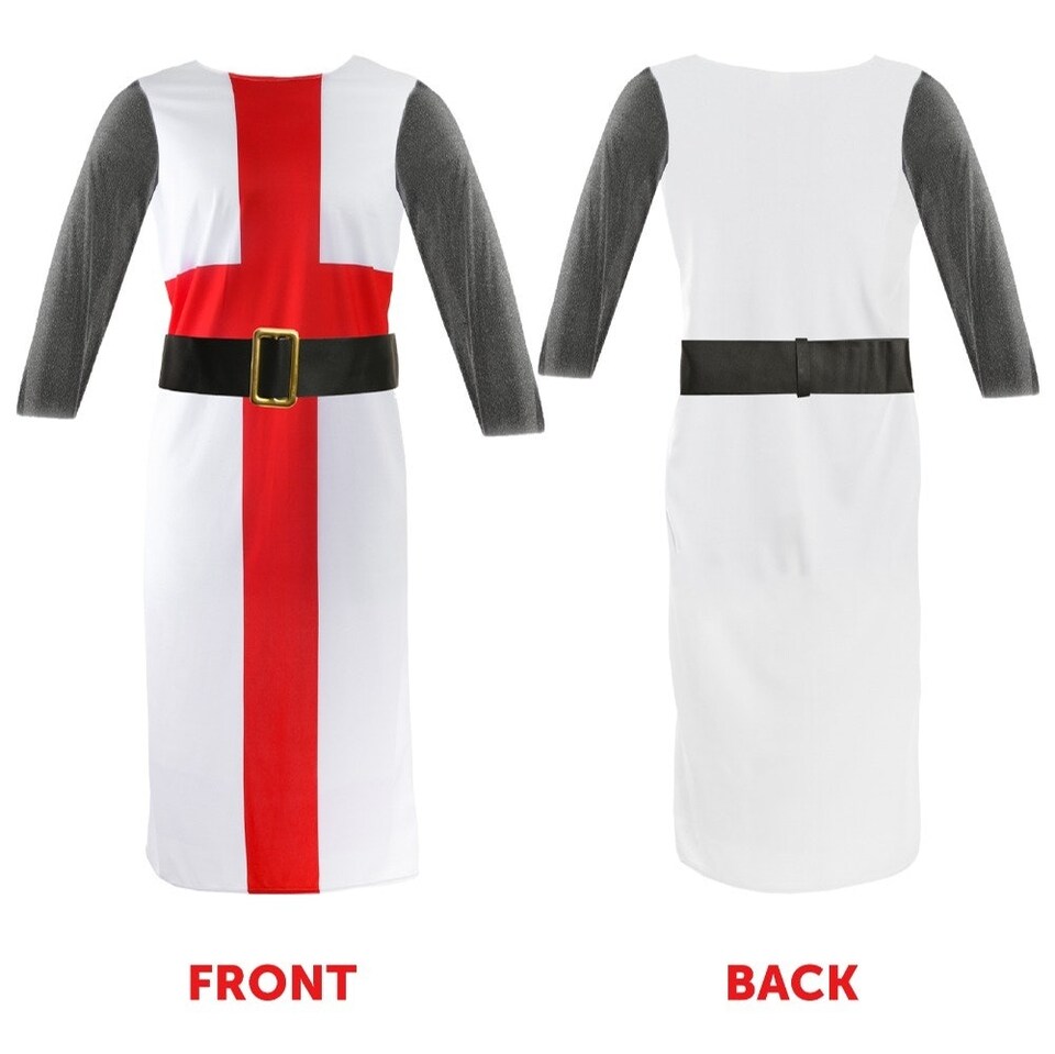 image 1 of St George Knight Costume with Inflatable Sword and Shield | Red | S