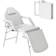 image 1 of HOMCOM Portable Massage Table, 3 Section Adjustable Beauty Bed, Foldable Massage Bed with Face Hole, Recliner Chair with Removable Headrest and Armrests for Spa, Lash, Tattoo, White | White