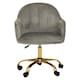 image 2 of Interiors by Premier Brent Grey Velvet And Gold Home Office Chair