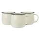 image 1 of Argon Tableware Coloured Enamel Belly Mugs - 375ml - Cream/Grey - Pack of 6 Multi