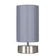 image 1 of ValueLights Francis Brushed Chrome Touch Table Lamp Grey Shade and Bulb