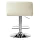 image 3 of Interiors By Premier Sleek White Quilted Chrome Base Bar Stool, Comfortable Bar Chair, Adjustable Height Modern Bar Stool
