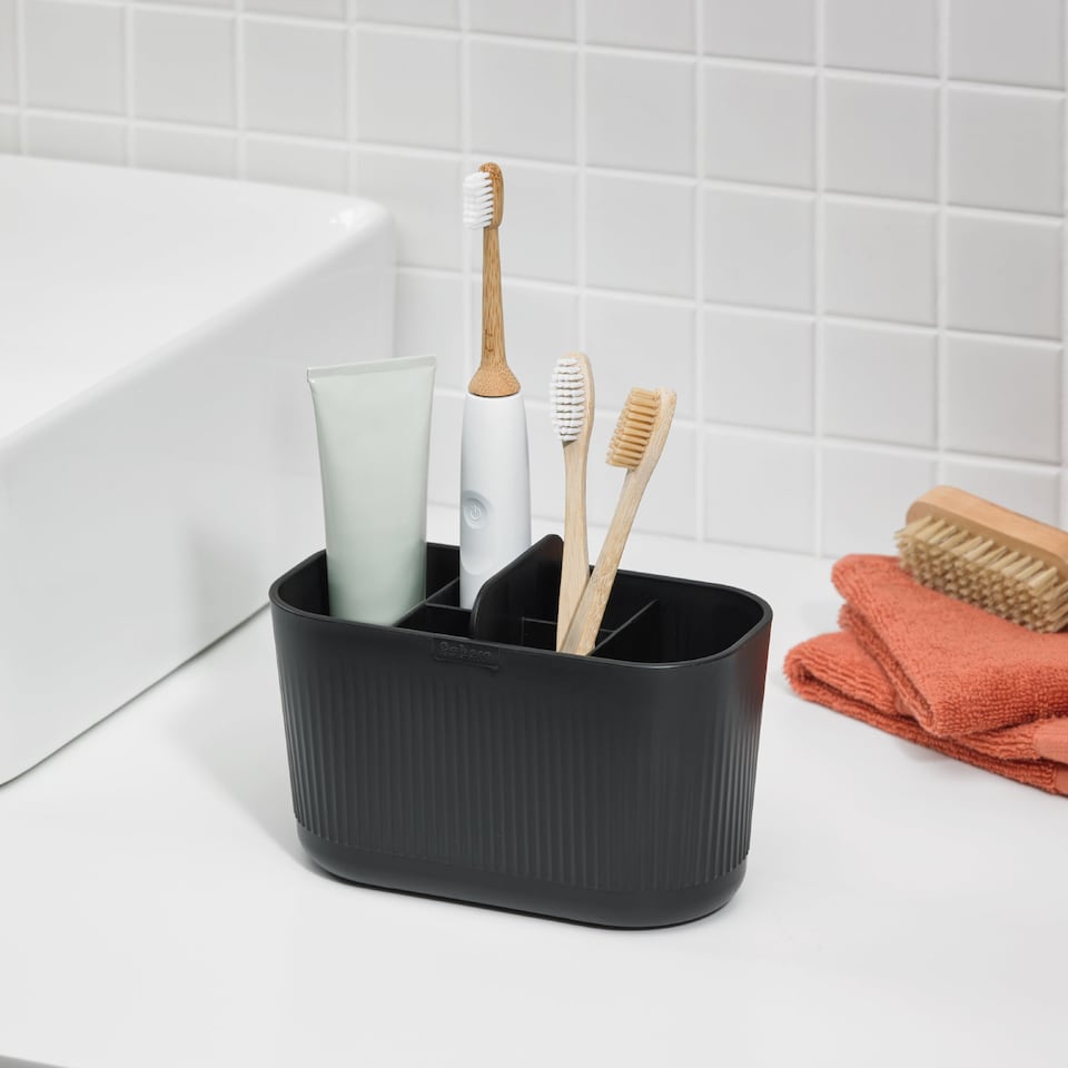 image 1 of ReBorn Recycled Large Bathroom Caddy Black