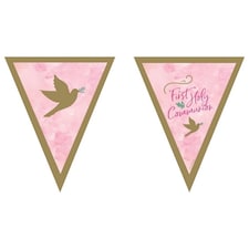 Amscan First Holy Communion Flag Banner - Pink - One Size