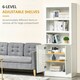 image 5 of HOMCOM Modern Kitchen Cupboard, Storage Cabinet with Adjustable Shelves, White