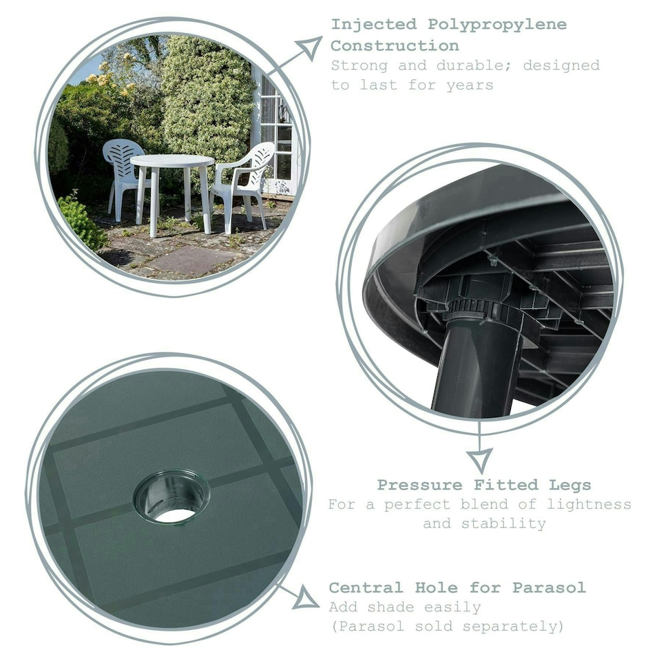 image 1 of Resol Tossa 4 Seater Garden Dining Set - White
