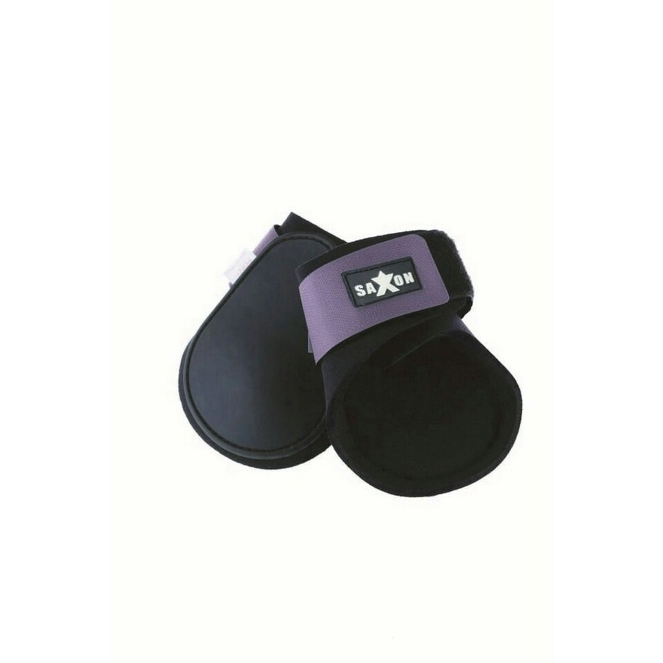 Saxon Contoured Fetlock Boots - Black/Purple - Cob