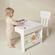 image 9 of Hooga Wooden Activity Table with Storage - 4 City Baseplates & Chalkboard Grey