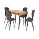 image 1 of Treviso Dining Set with Quebec Chairs - Light Oak Effect/Black/Brown Faux Leather Brown