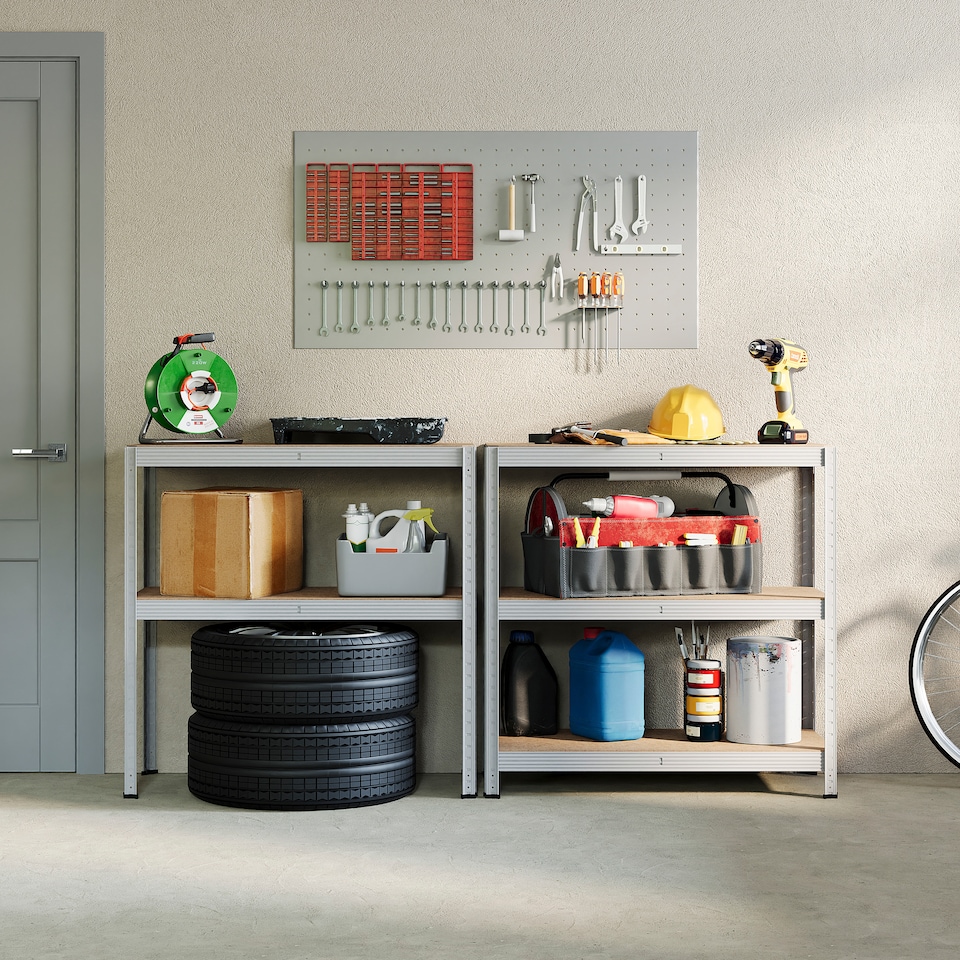 image 1 of Home Vida 5 Tier Heavy Duty Garage Shelves Adjustable Steel Shelving Storage Unit - Holds 875kg - Galvanised - 1 Bay
