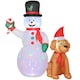 image 2 of Outsunny 6FT Christmas Inflatables Snowman & Dog with Built-in LED Lights and Flashing Light, Blow Up Christmas Inflatable Decoration for Indoor Outdoor Decor, Garden