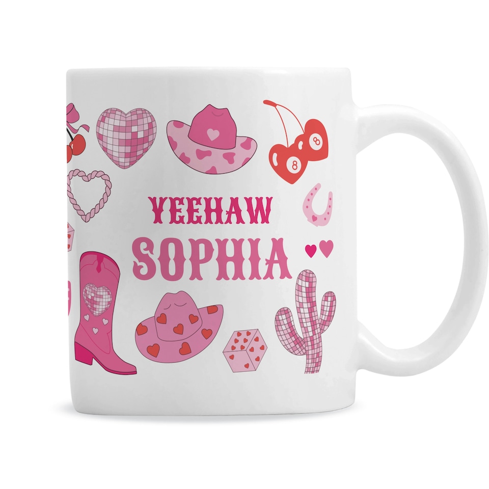 image 1 of Personalised Cowgirl Mug White