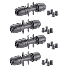 Claber 91027 1/2-Inch Hose Pipe Connector with Four 1/4-Inch Outlets | Pack of Four