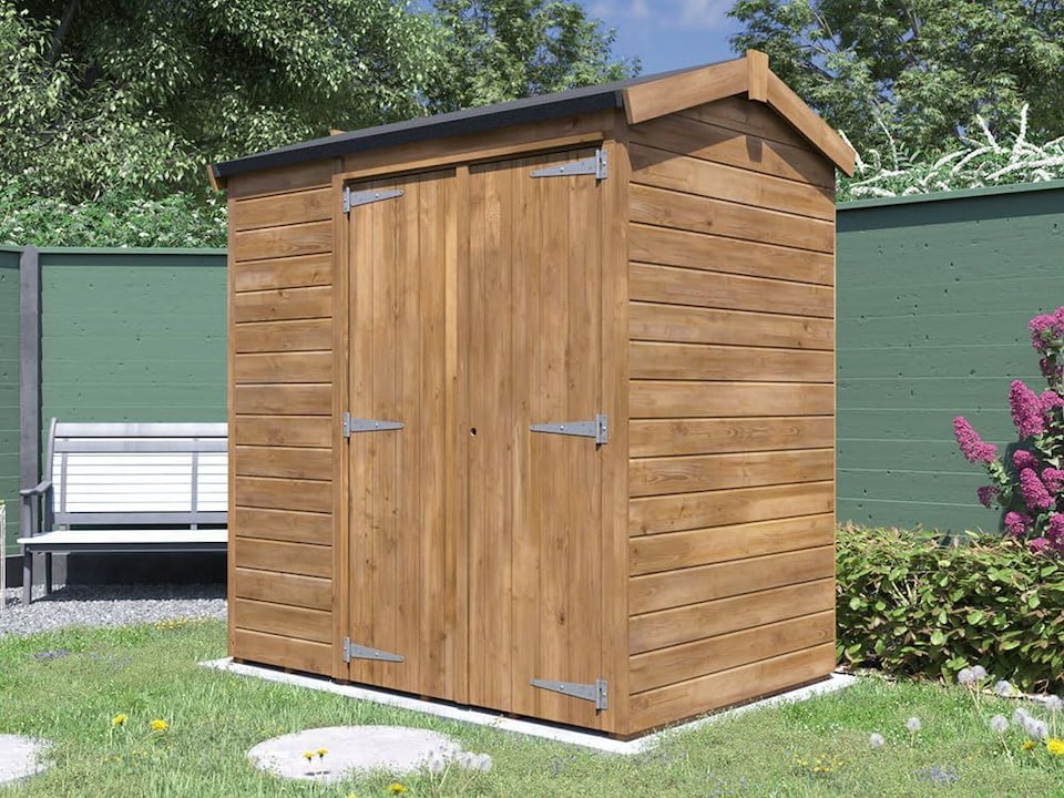 image 1 of Dunster House Garden Shed 1.8 x 1.2m (6' x 4') 15mm Walls Wooden Outdoor Storage, Pent Roof, Overlord Modular