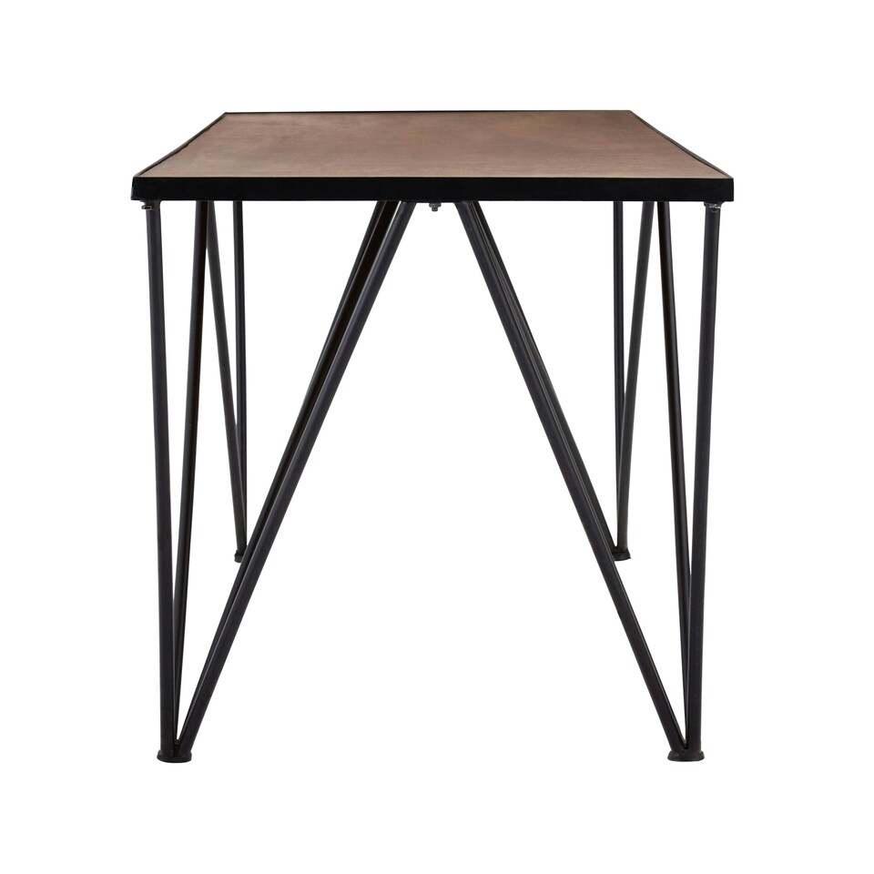 image 1 of Interiors by Premier Rectangular Console Table, Metal and Wood Console Table, Industrial Console Table, Wood Top Console Table Black