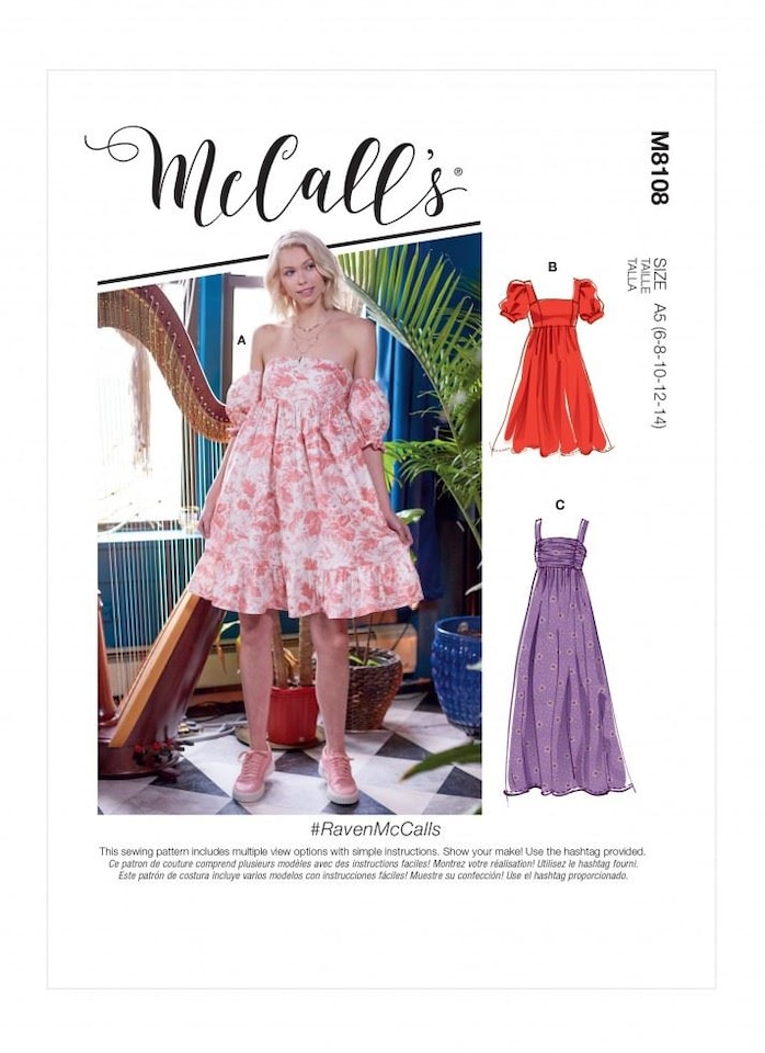 image 1 of McCall's 8108 Paper Sewing Pattern – Women’s Dress, Size F5 (16–18–20–22–24), Easy