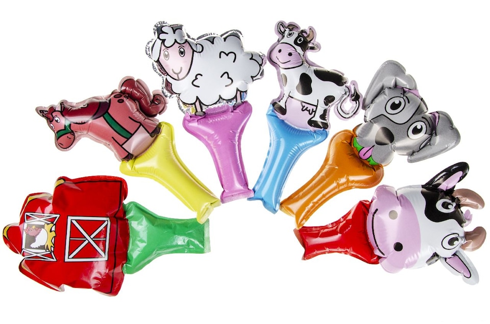 image 1 of Single Farm Animal Self-Inflating Handheld Balloon