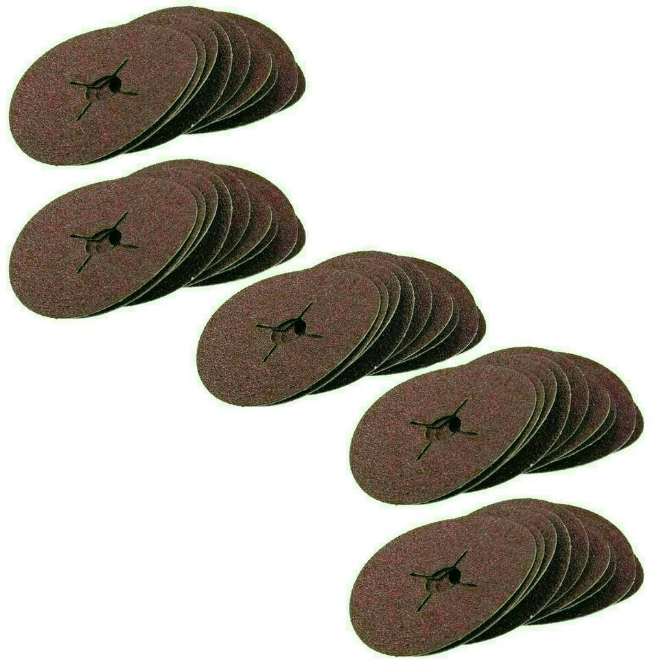 image 1 of 50pc 115mm (4.5") Fibre Discs 36 Grit Abrasive Sanding Disc Wood Metal Masonry