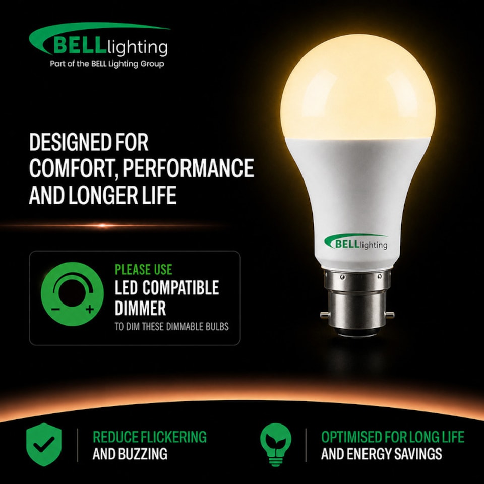 image 1 of BELL Lighting E27 Edison Screw 8.1W GLS Dimmable LED Light Bulbs Warm White 2700K