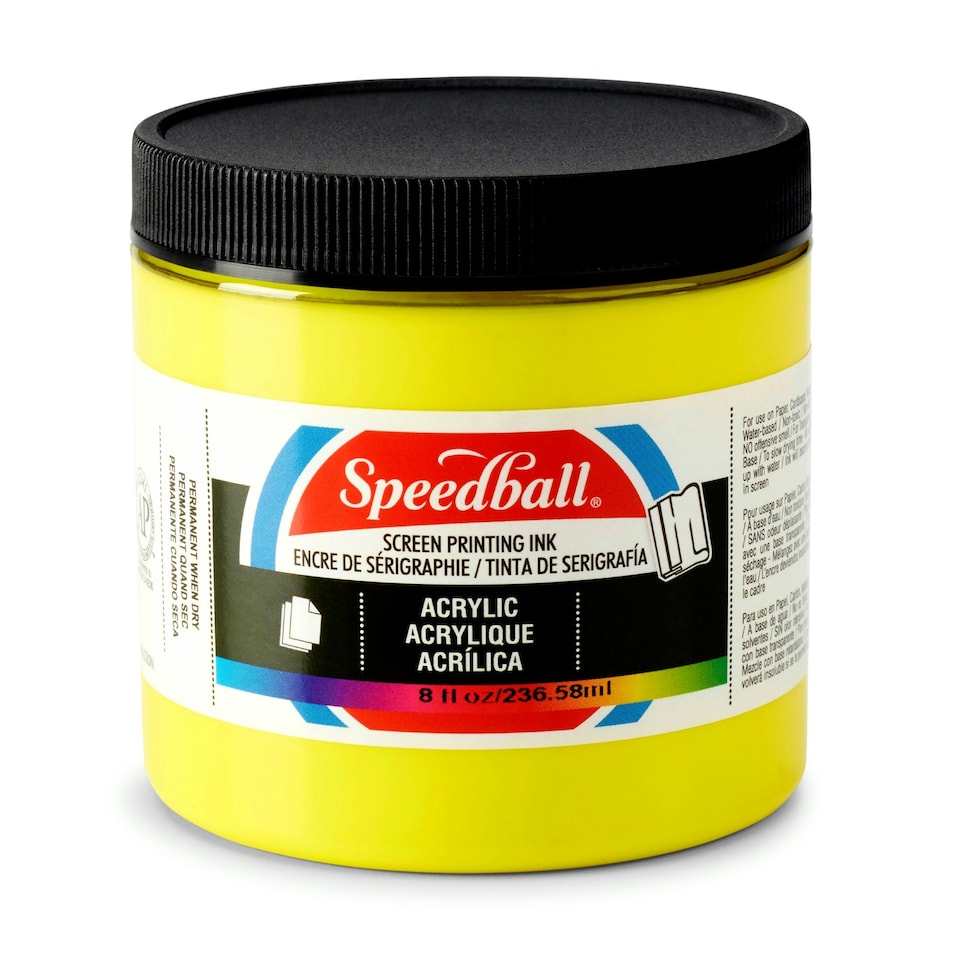 Speedball Acrylic Screen Printing Ink, Process Yellow, 8oz