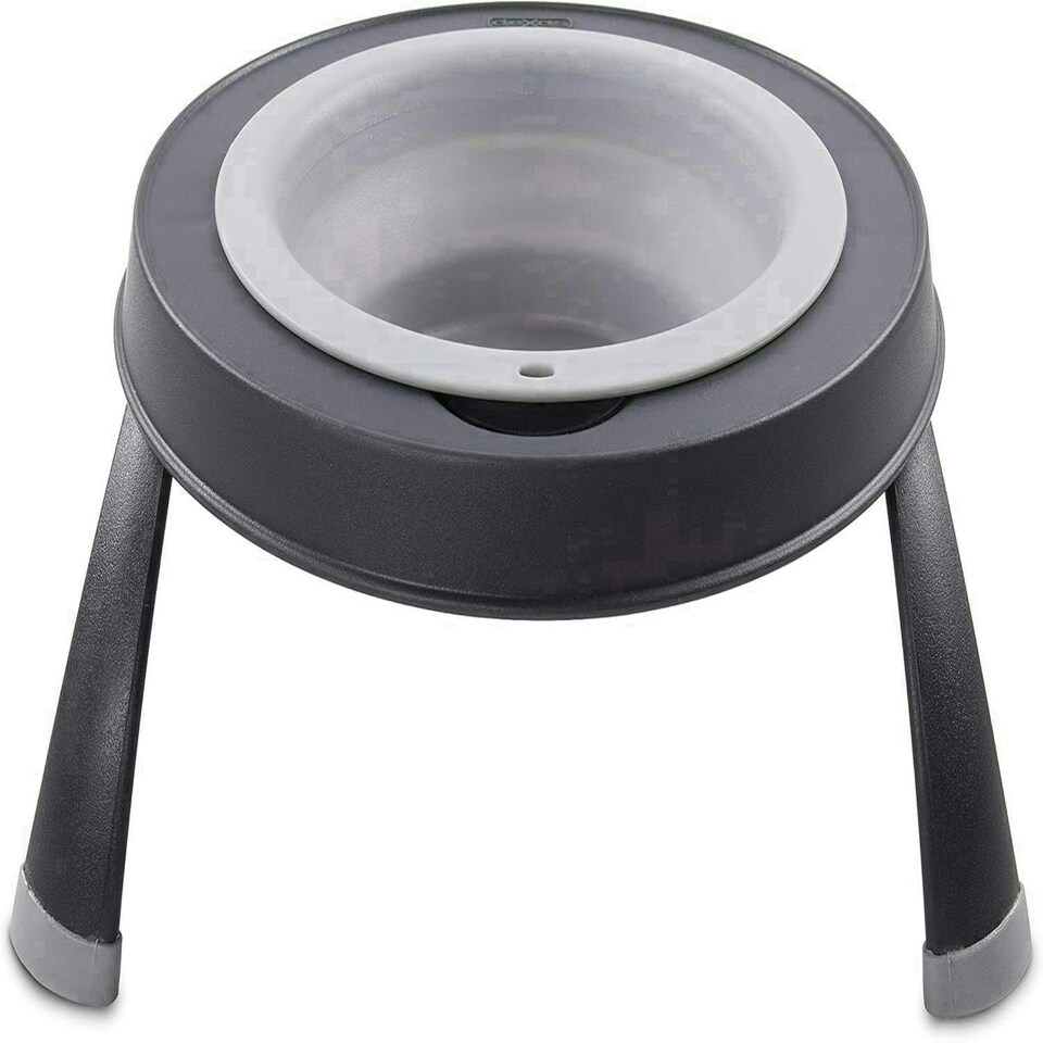 Dexas Single Elevated Feeder Light Grey Grey