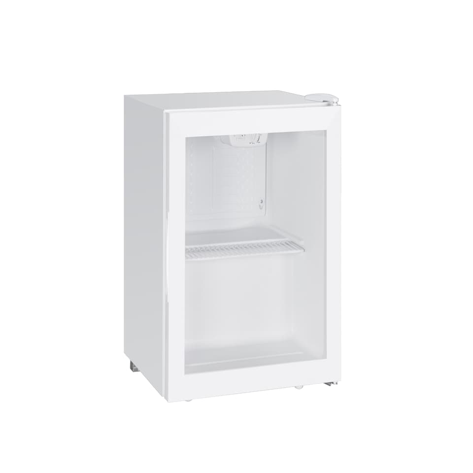 image 1 of SIA DC3W Mini Drinks Fridge, Table Top 46L Wine Cooler With Glass Door, White