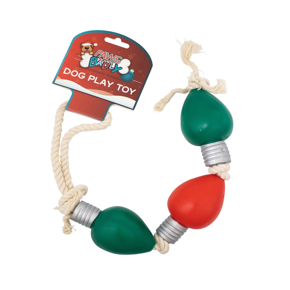Christmas Vinyl Light On Rope Dog Toy
