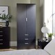 image 5 of Wardrobe 2 Door 3 Drawers Bedroom Home Furniture Clothing Storage Shelf Brown