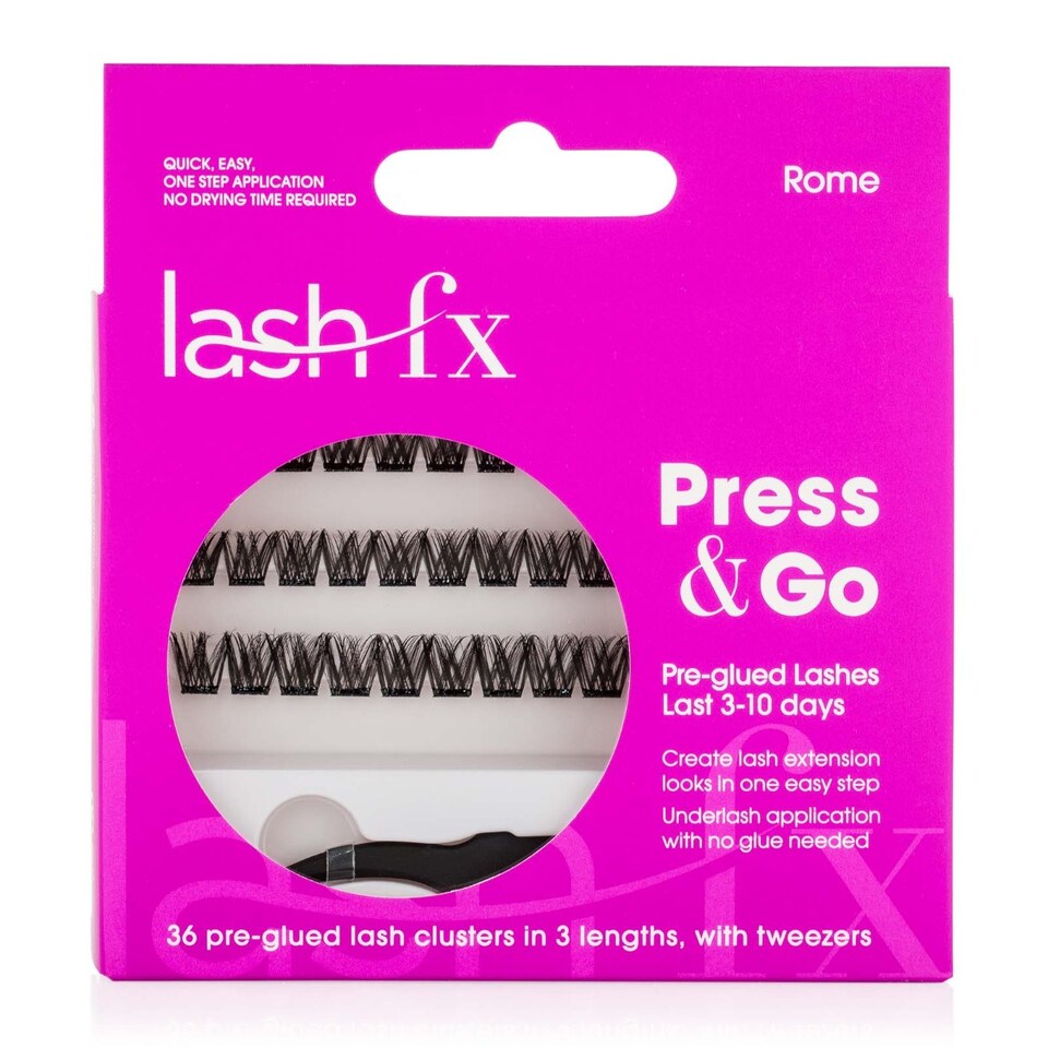 image 1 of Lash FX Press & Go Pre-Glued Cluster Lashes - Rome: Flirty and fluffy