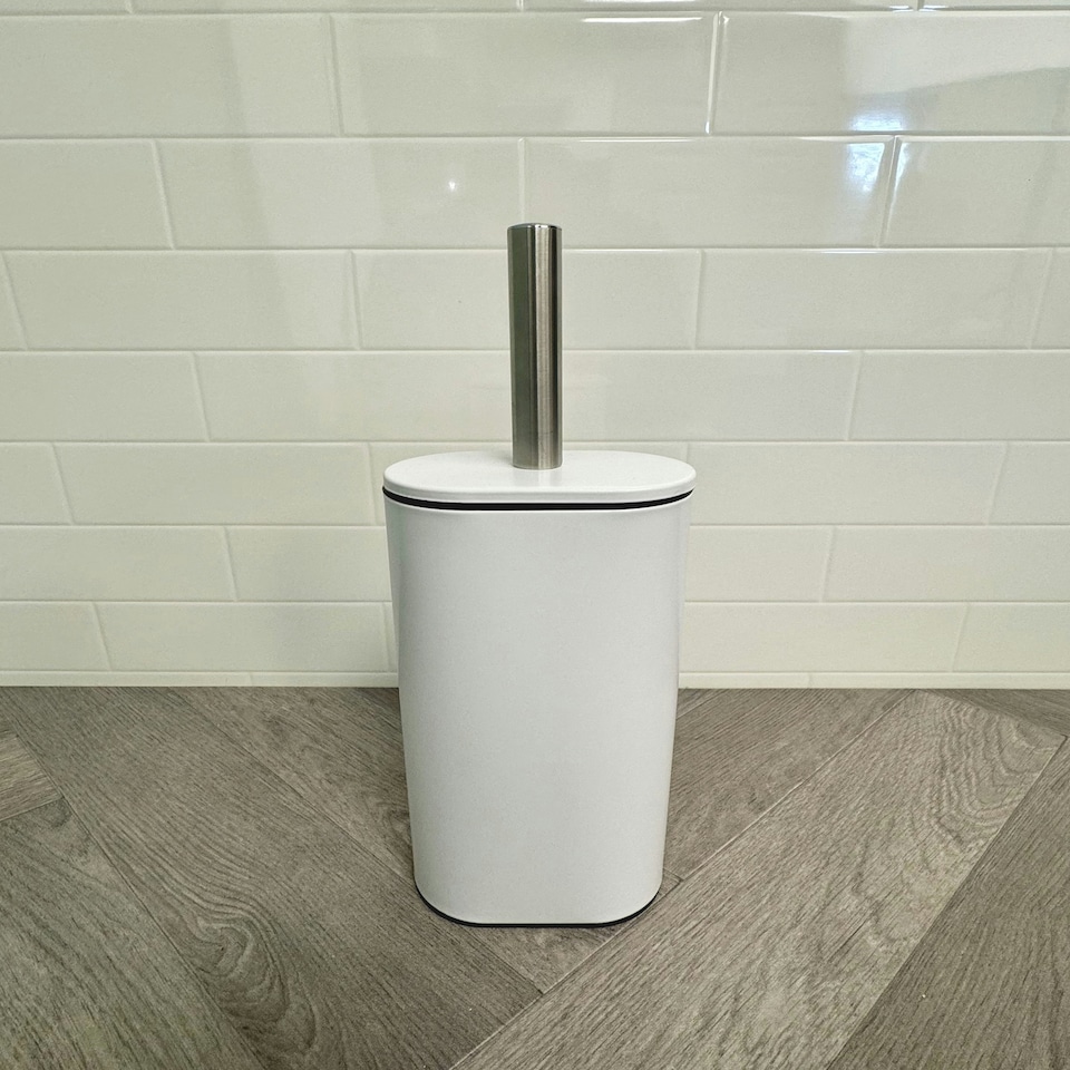 image 1 of Showerdrape Fortuna Steel Toilet Brush and Holder White
